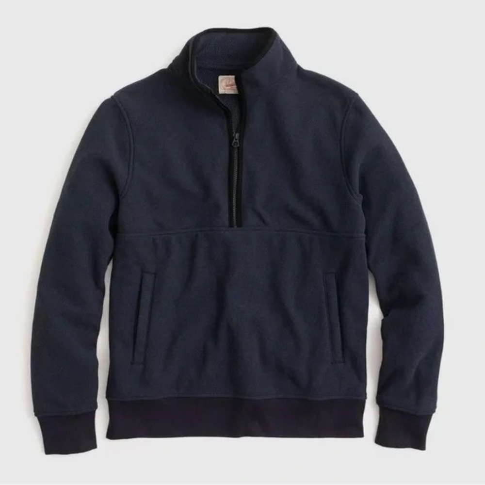 J.Crew Polartec Navy Blue Marled Half Zip Pullover Fleece Sweatshirt Mens Medium
